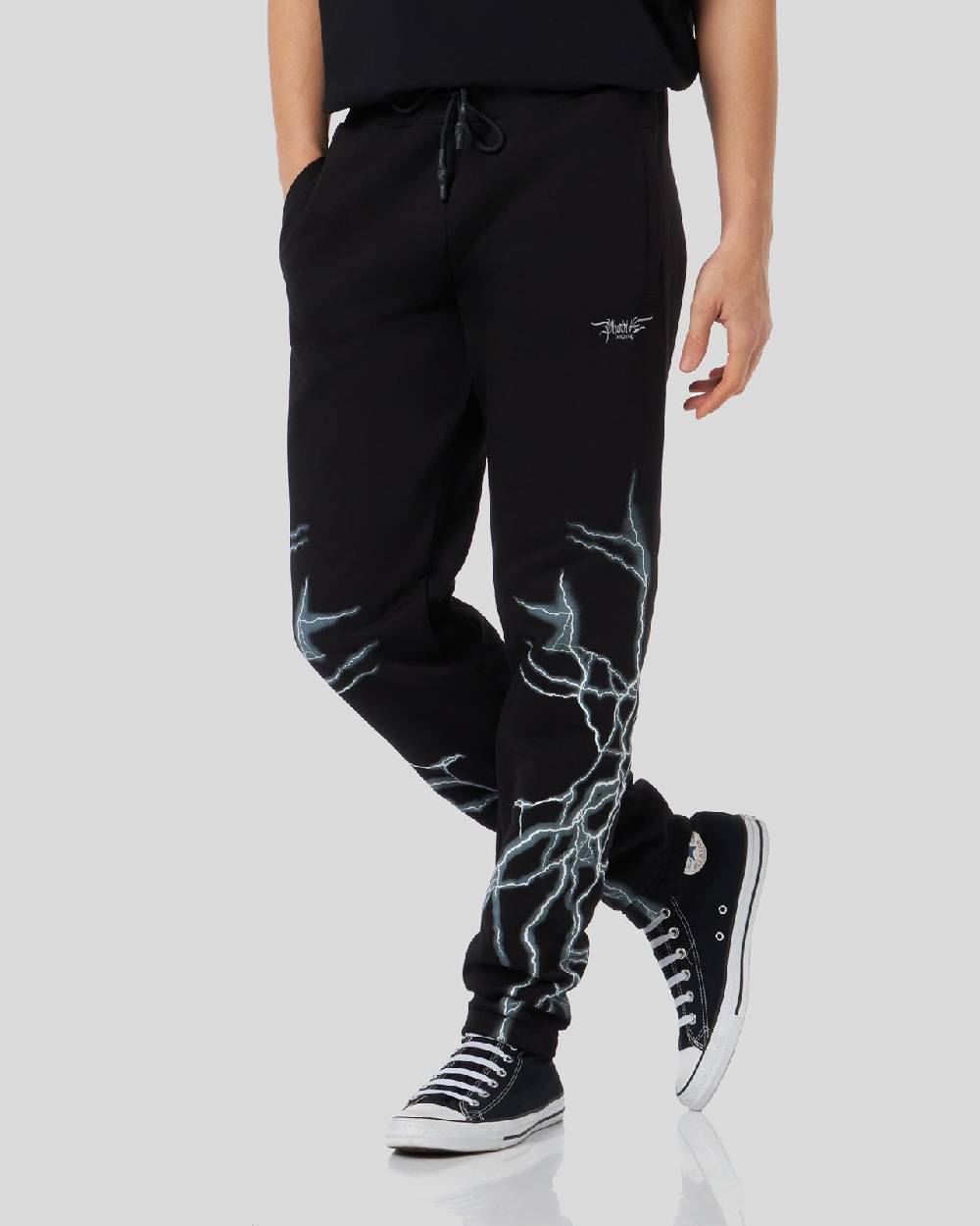 Phobia Archive PANTALONE NERO CON FULMINE LATERALE BIANCO Outlet