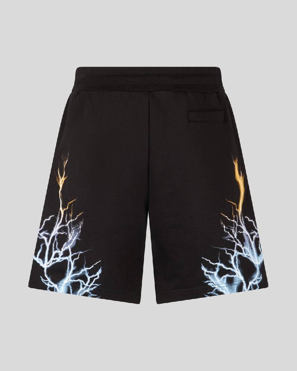 Phobia Archive PANTALONCINO NERO CON STAMPA FULMINE BICOLORE GIALLO E BLU Offerte