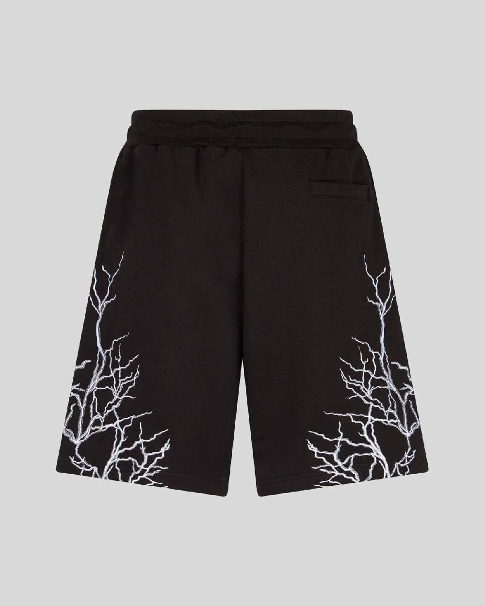 Phobia Archive PANTALONCINI NERI CON FULMINI RICAMATI GRIGI Negozio