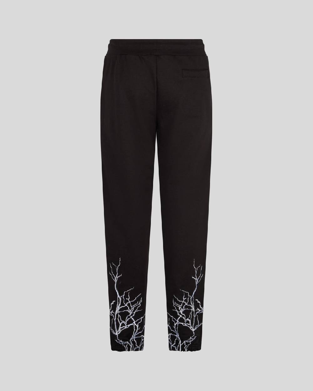 Phobia Archive PANTALONE NERO CON FULMINI RICAMATI GRIGI Consegna Veloce