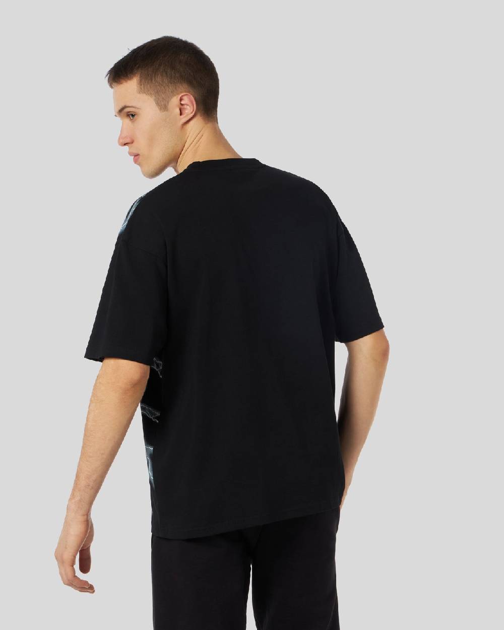 Phobia Archive T-SHIRT NERA CON FULMINI LATERALI BIANCHI Fino Al -60%
