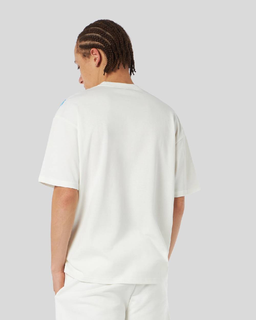 Phobia Archive T-SHIRT BIANCA CON FULMINI LATERALI AZZURRI Convenienza