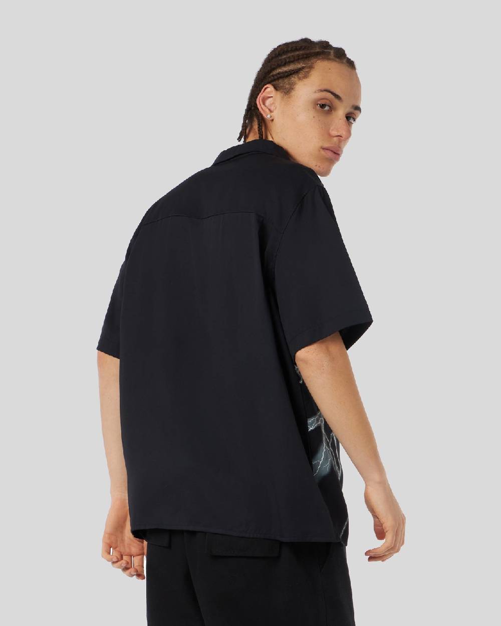 Phobia Archive CAMICIA NERA CON FULMINI LATERALI BIANCHI Online
