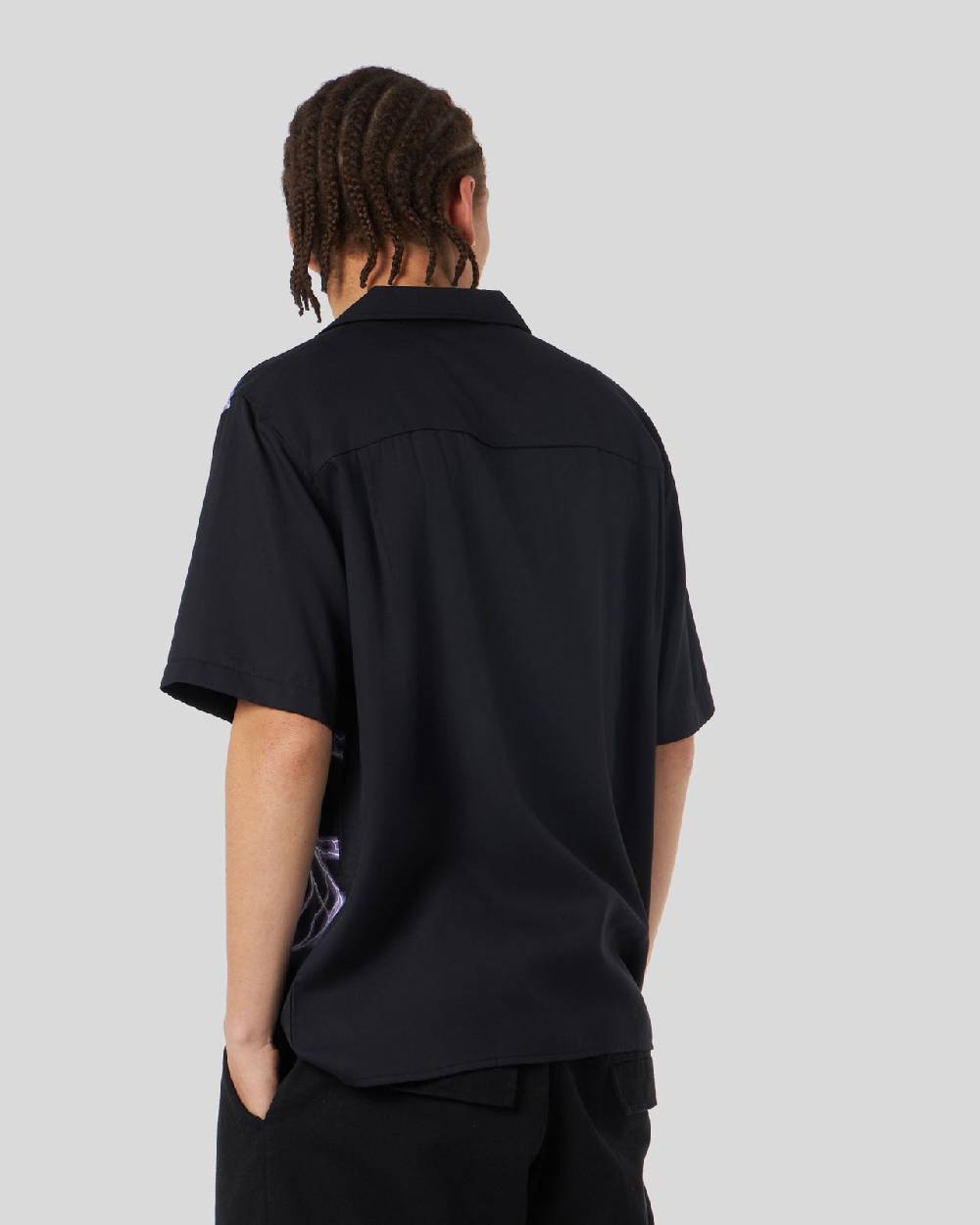 Phobia Archive CAMICIA NERA CON FULMINI LATERALI VIOLA Outlet