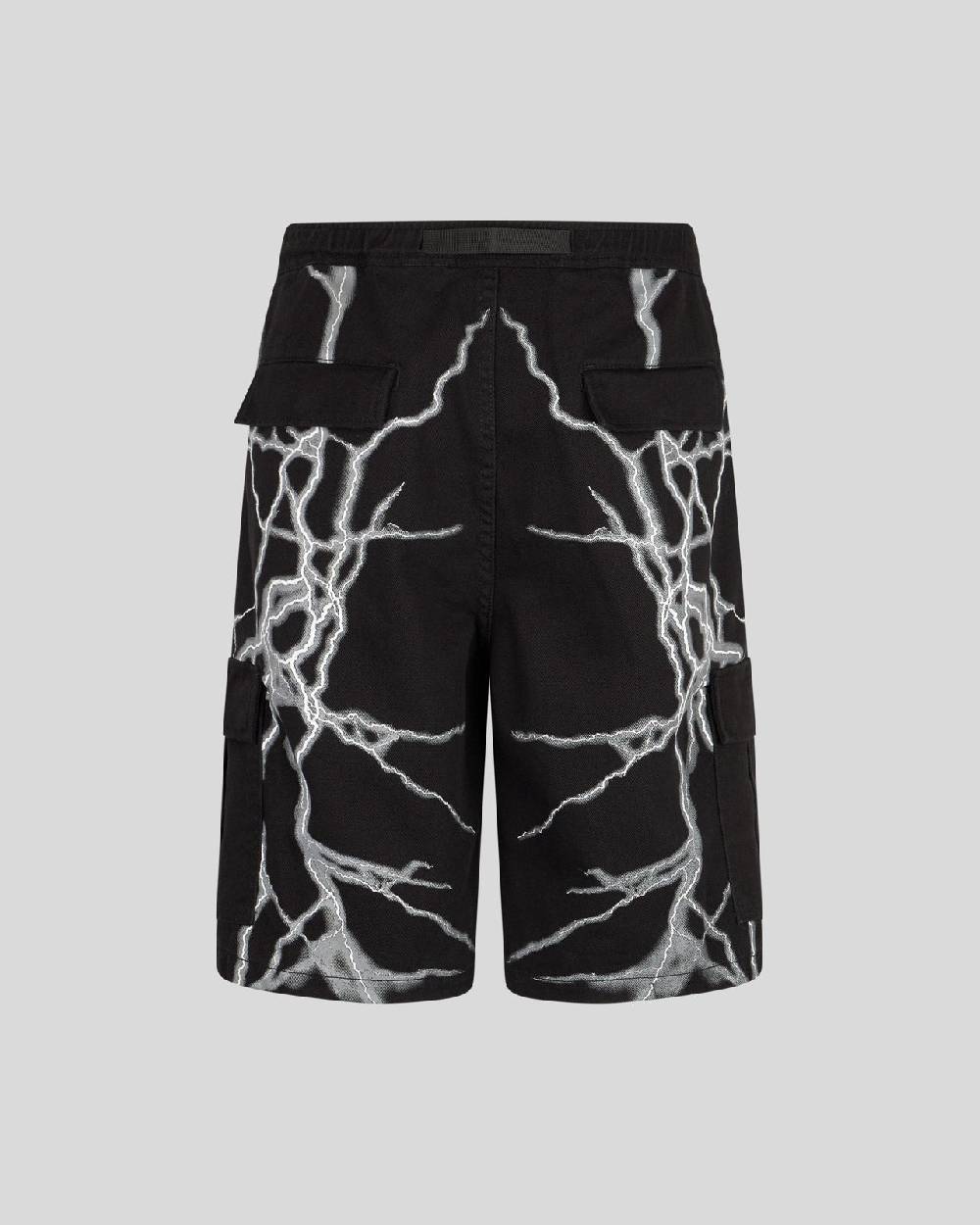Phobia Archive PANTALONCINO CARGO NERO CON FULMINI LATERALI BIANCHI Offerte