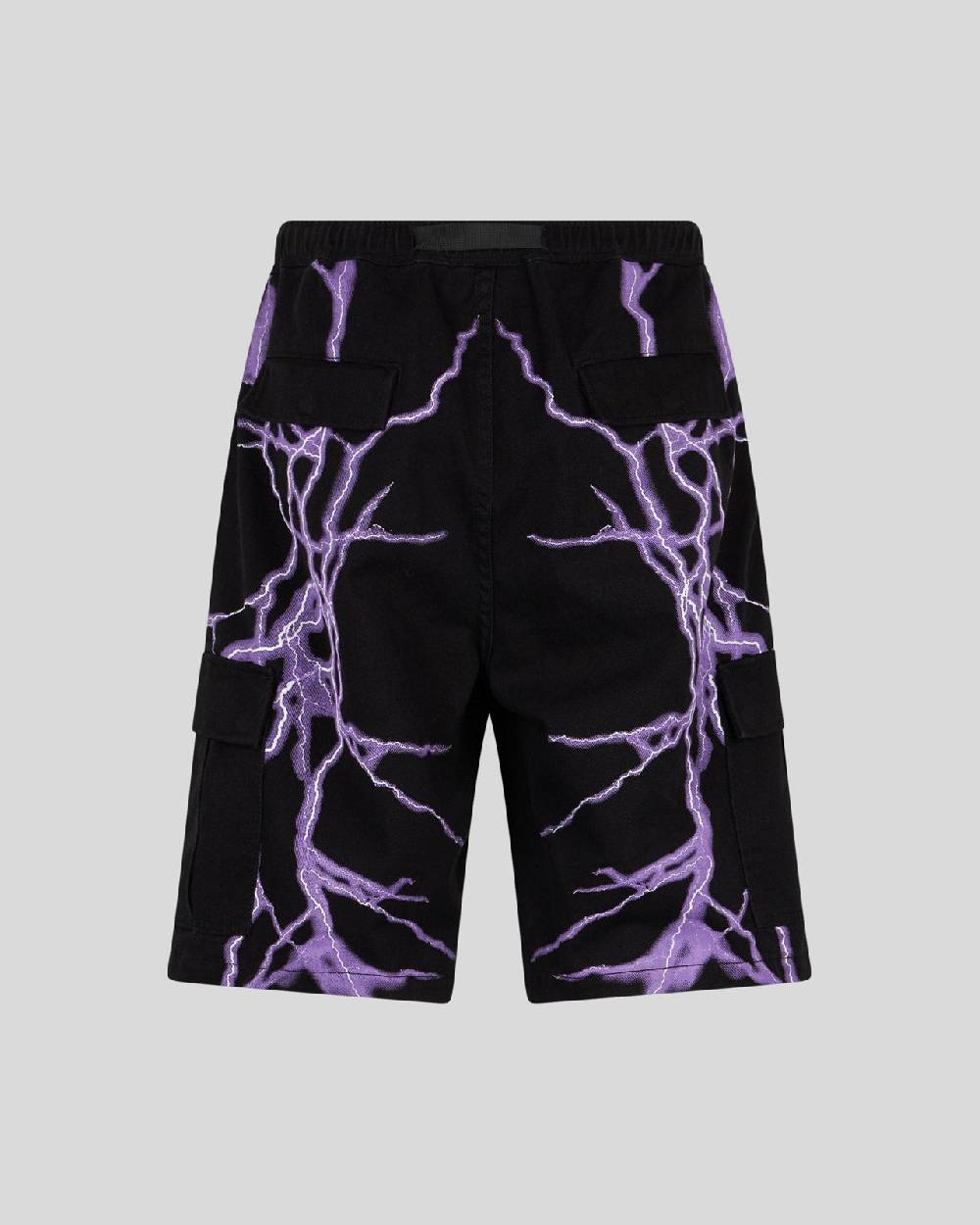Phobia Archive PANTALONCINO CARGO NERO CON FULMINI LATERALI VIOLA Hotsell