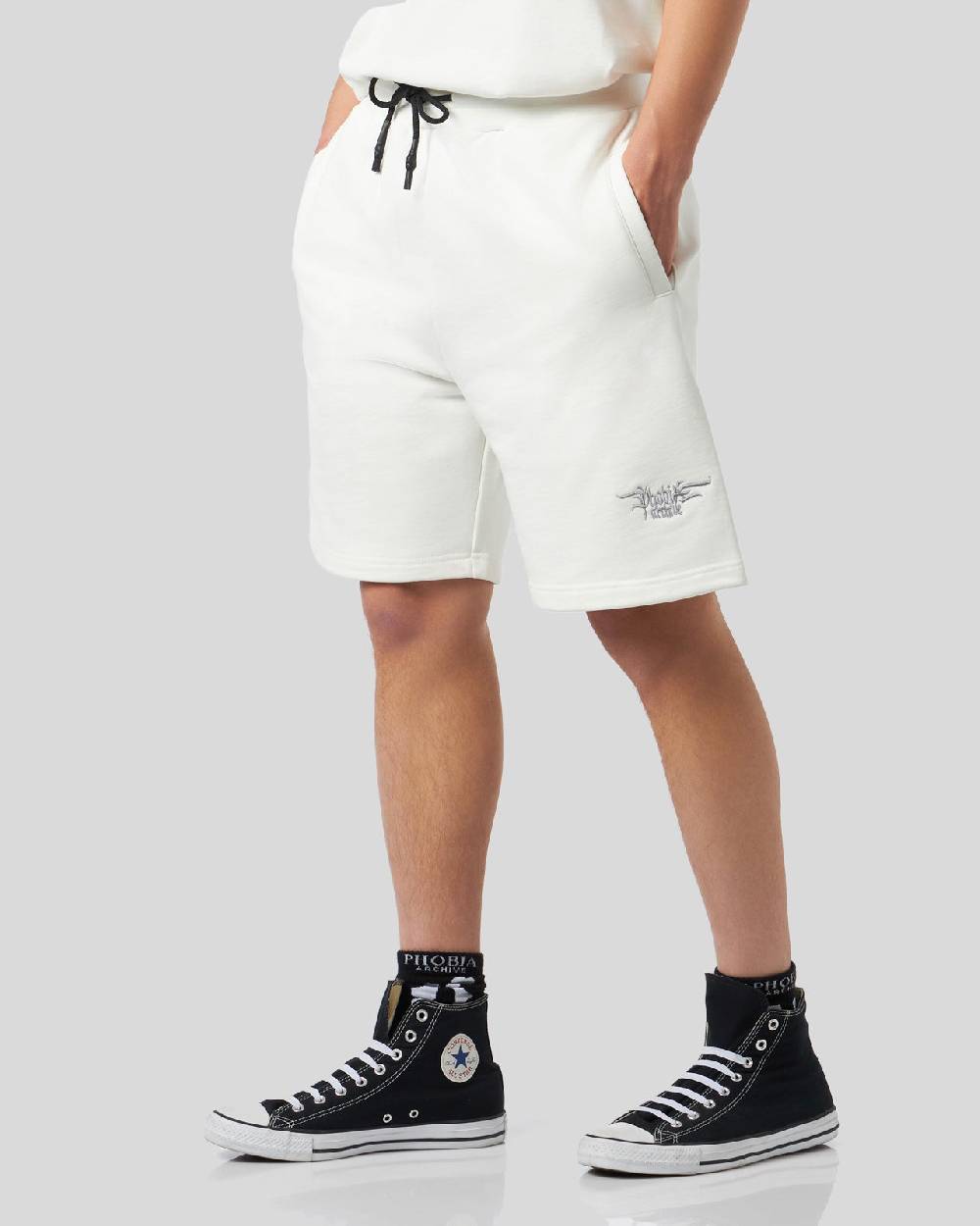 Phobia Archive PANTALONCINO BIANCO CON LOGO GOTICO I Più Venduti
