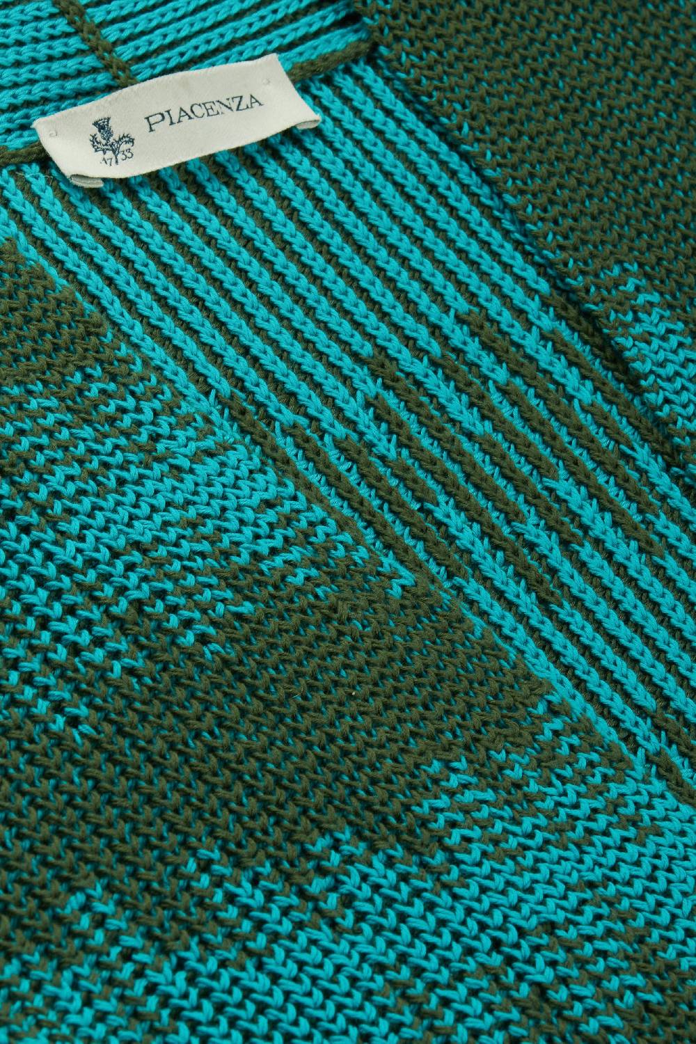 Piacenza 1733 Cardigan senza bottoni verde chiaro e scuro Negozio