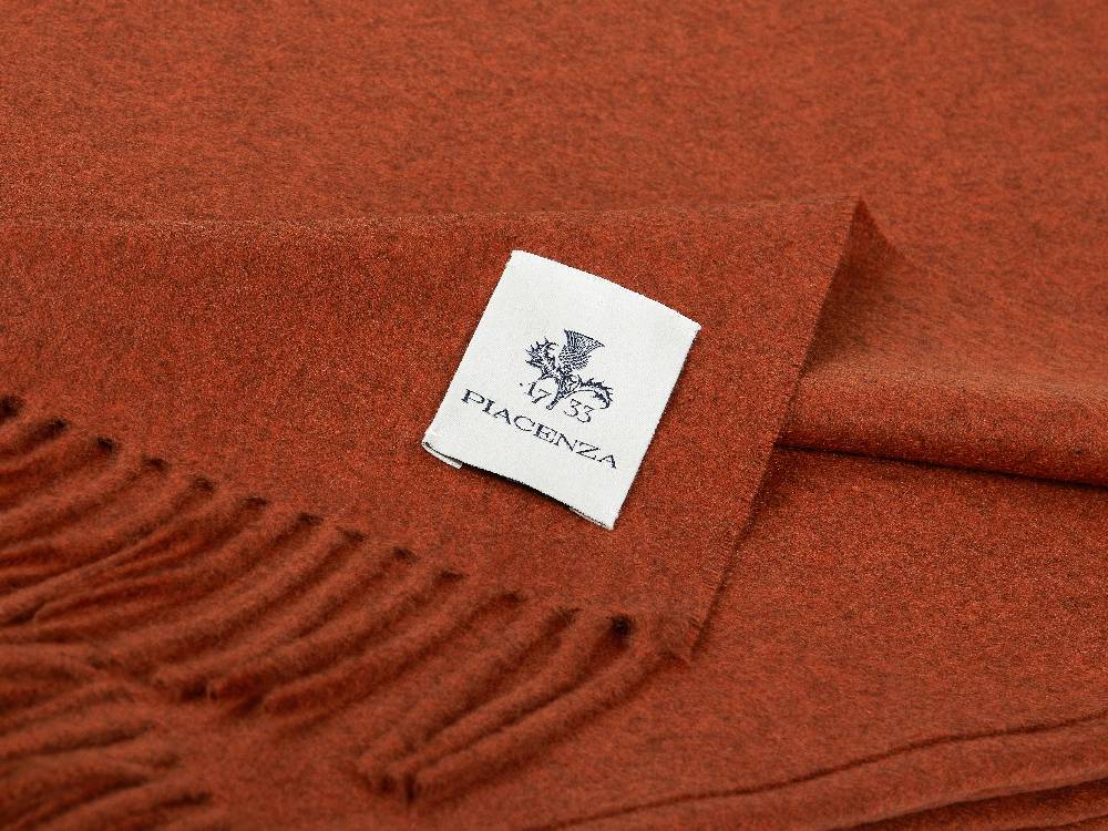 Piacenza 1733 Aeternum Plaid mattone in puro Cashmere In Linea