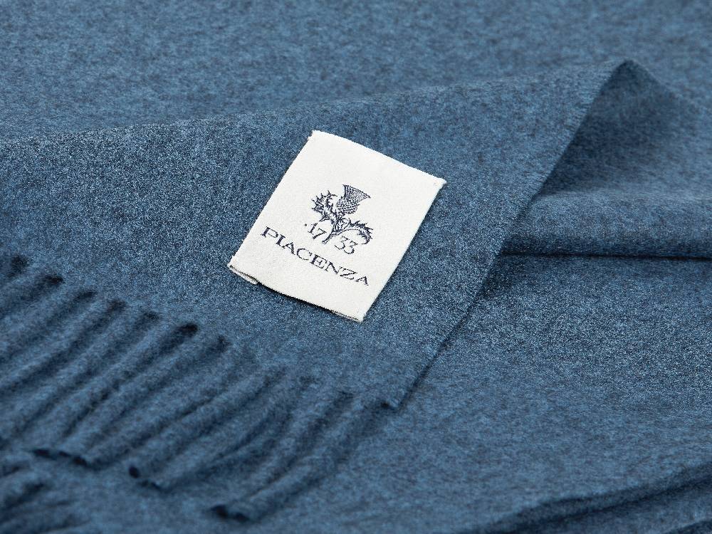 Piacenza 1733 Aeternum Plaid blu in puro Cashmere Qualità