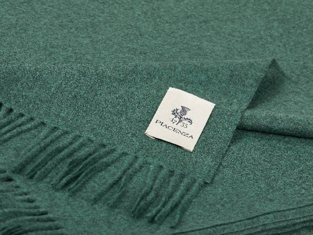 Piacenza 1733 Aeternum Plaid verde scuro in puro Cashmere Vendita