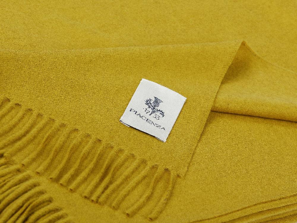 Piacenza 1733 Aeternum Plaid giallo in puro Cashmere Spedizione Gratuita