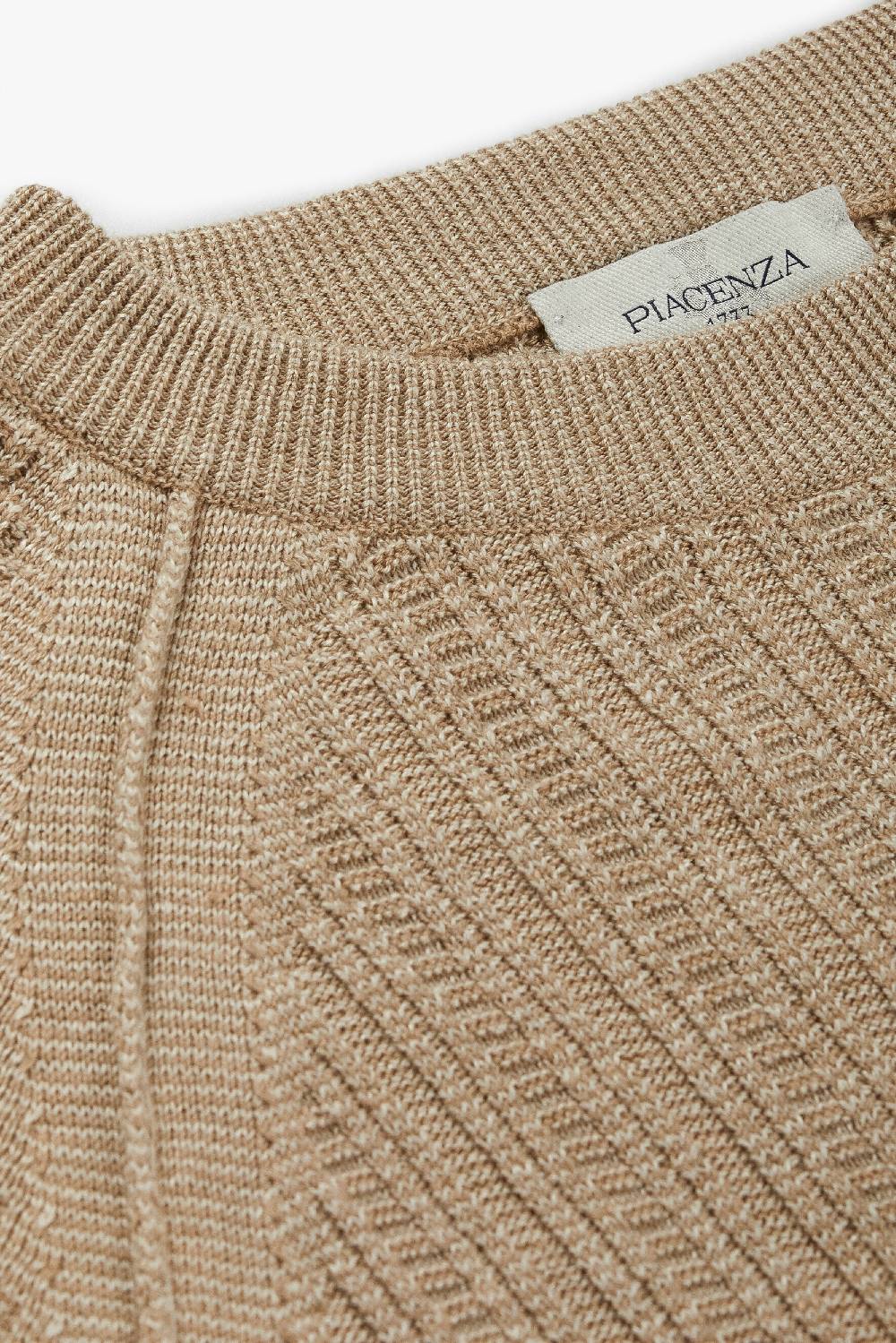 Piacenza 1733 Maglia maniche lunghe two tone ladder rib naturale Pezzi Unici