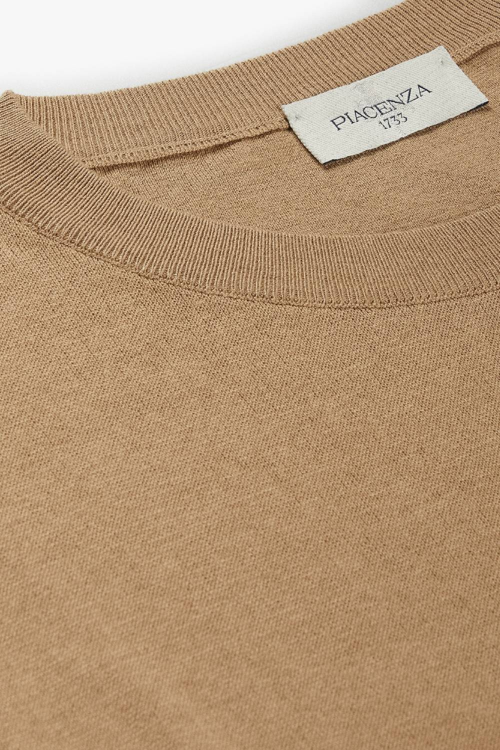 Piacenza 1733 Maglia maniche lunghe double needle nocciola Shopping Online