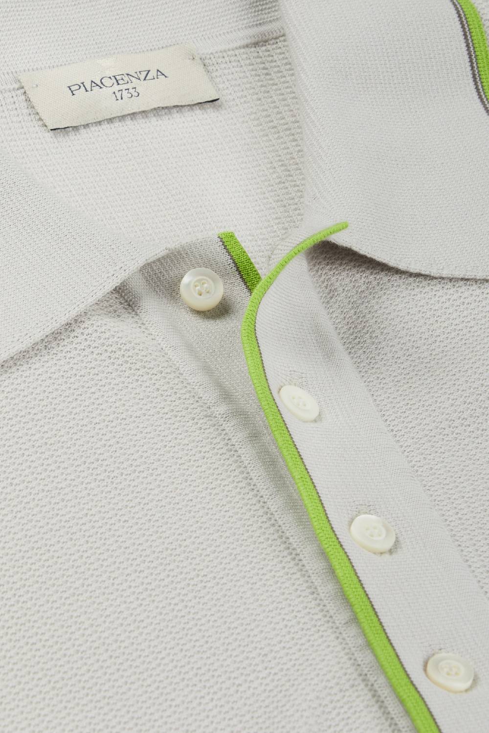Piacenza 1733 Polo shell stitch con bordo verde fluo Online