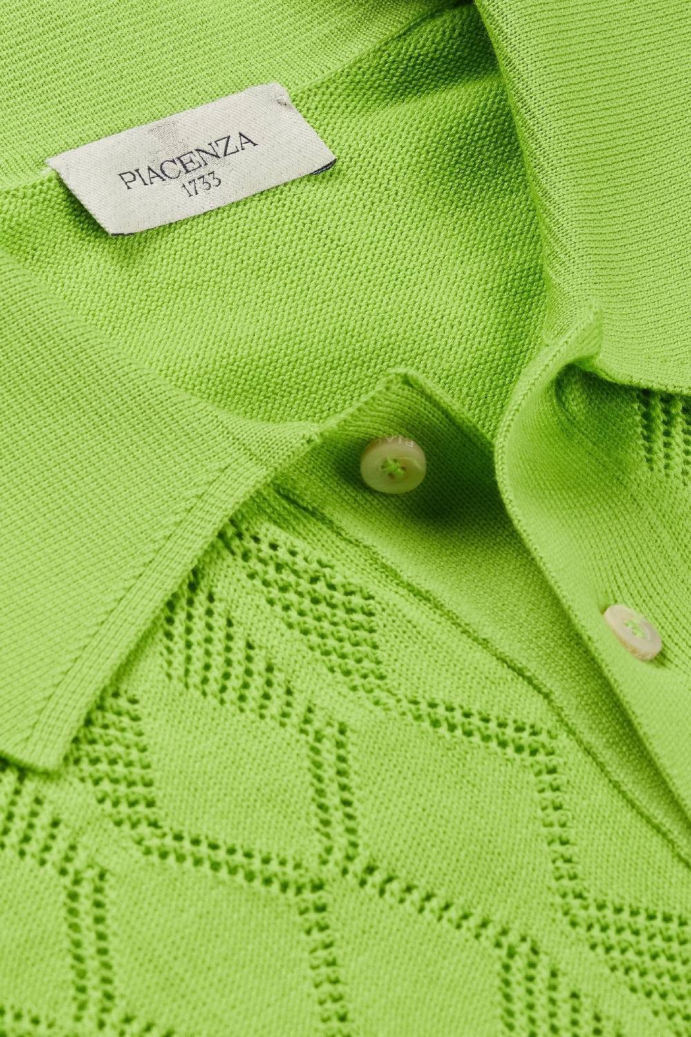Piacenza 1733 Polo maniche corte crochet verde fluo In Vendita