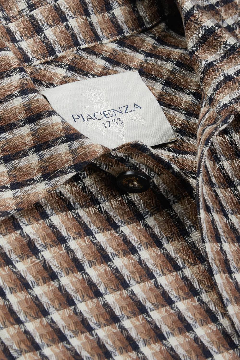 Piacenza 1733 Giacca camicia marrone e blu Negozio