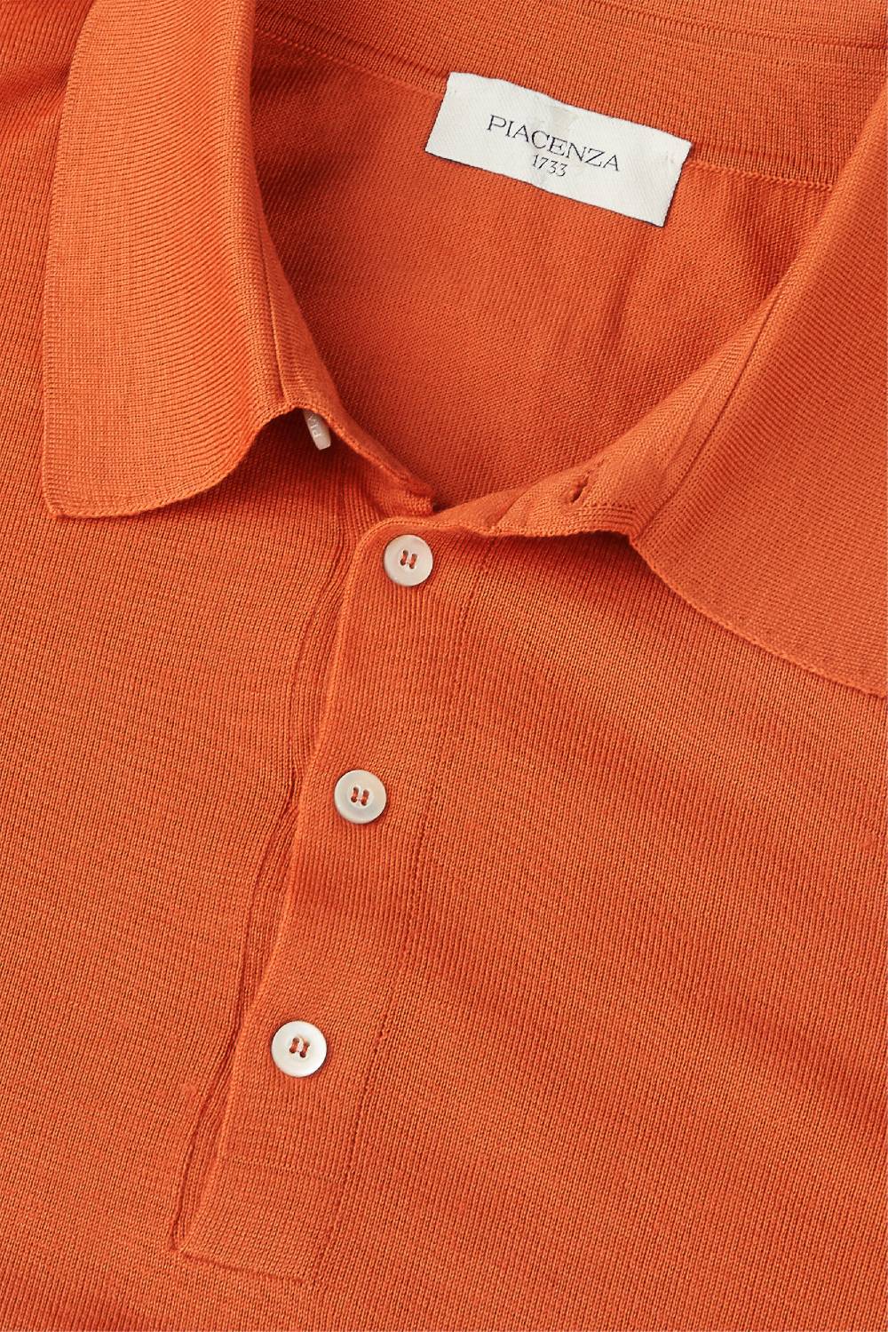 Piacenza 1733 Polo lana merino super fine arancio Vendita