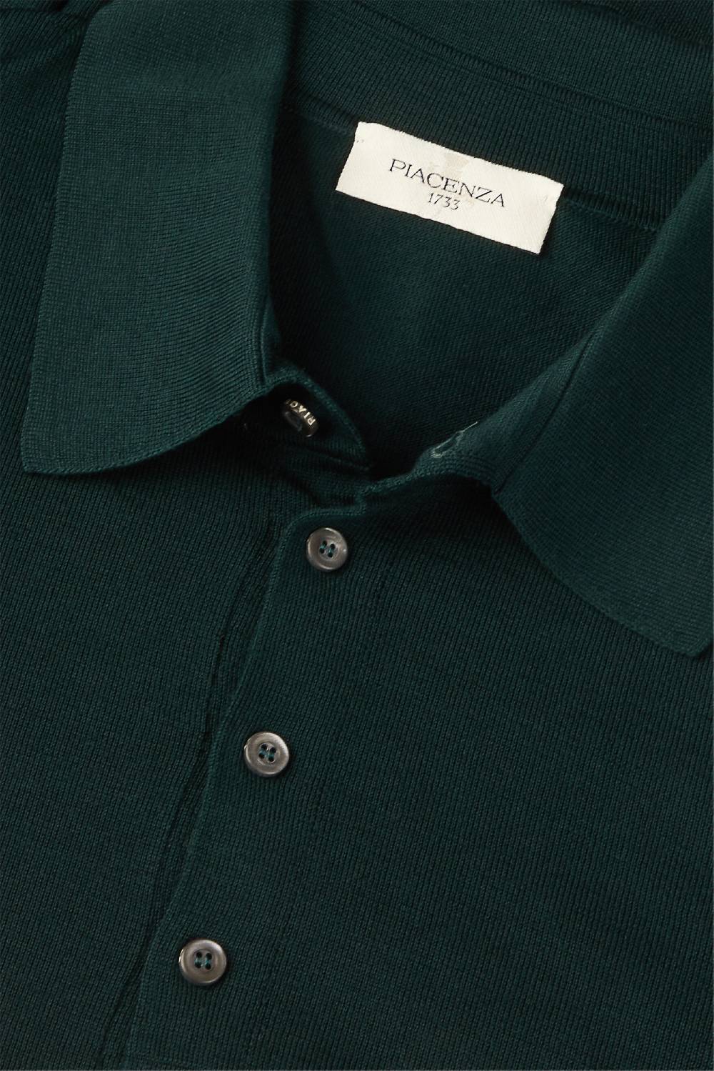 Piacenza 1733 Polo lana merino super fine verde scuro Spedizione Gratuita