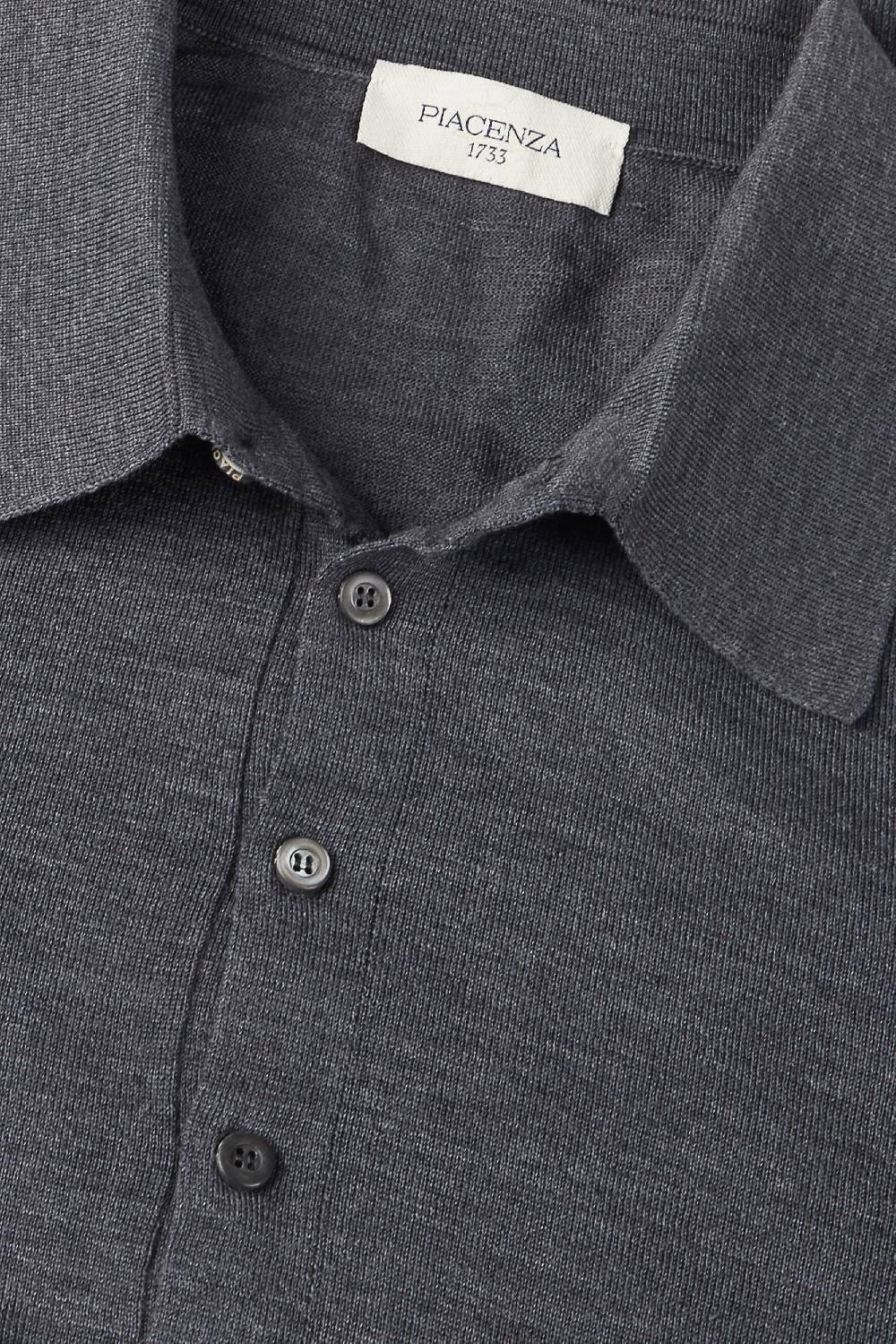 Piacenza 1733 Polo lana merino super fine antracite Qualità Garantita