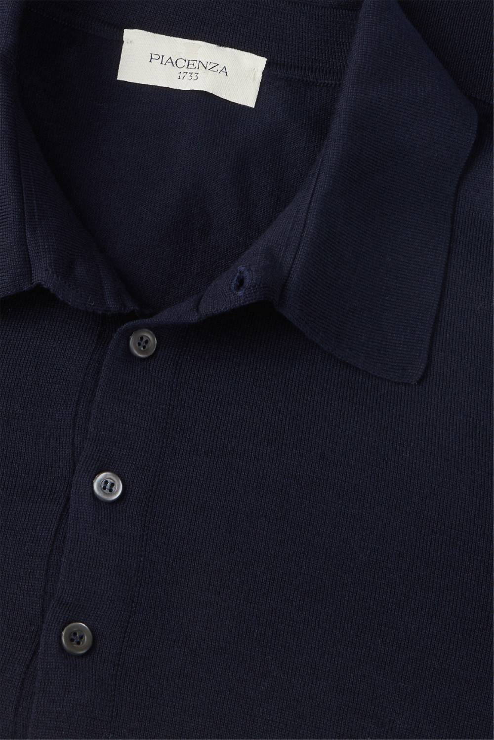 Piacenza 1733 Polo lana merino super fine blu Negozi Online