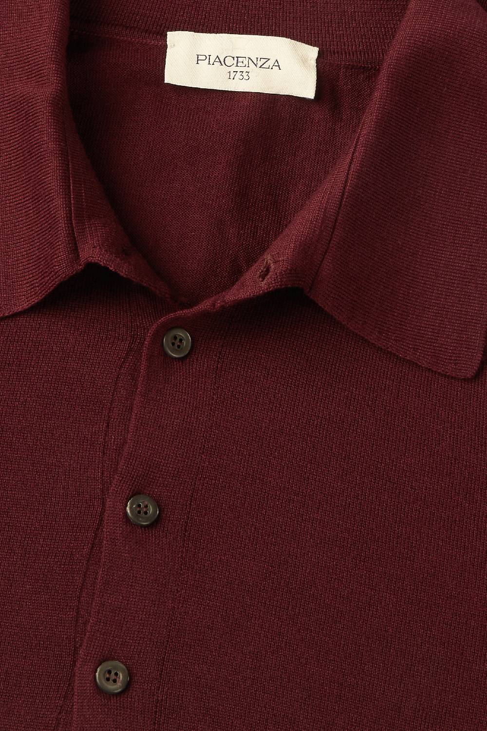 Piacenza 1733 Polo lana merino super fine bordeaux Consegna Veloce