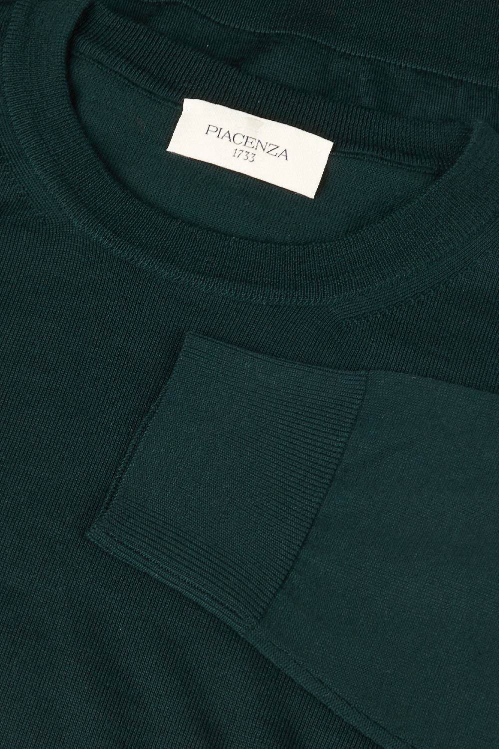 Piacenza 1733 Girocollo lana merino super fine verde scuro Shopping Online