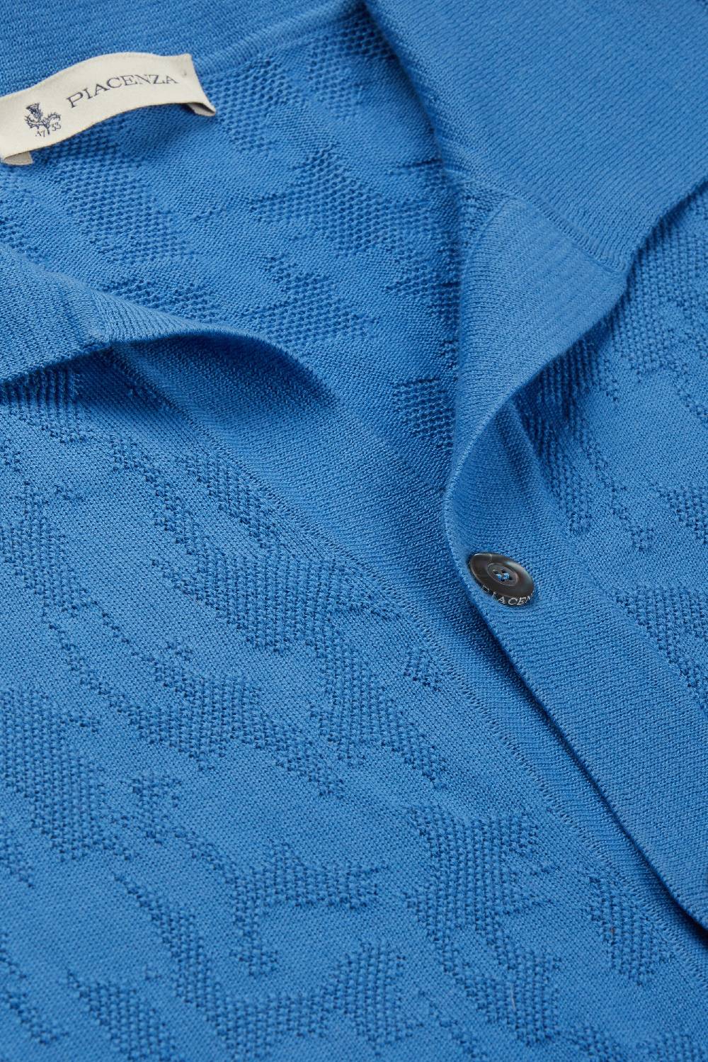 Piacenza 1733 Camicia maniche corte jacquard mesh camo azzurro Offerte