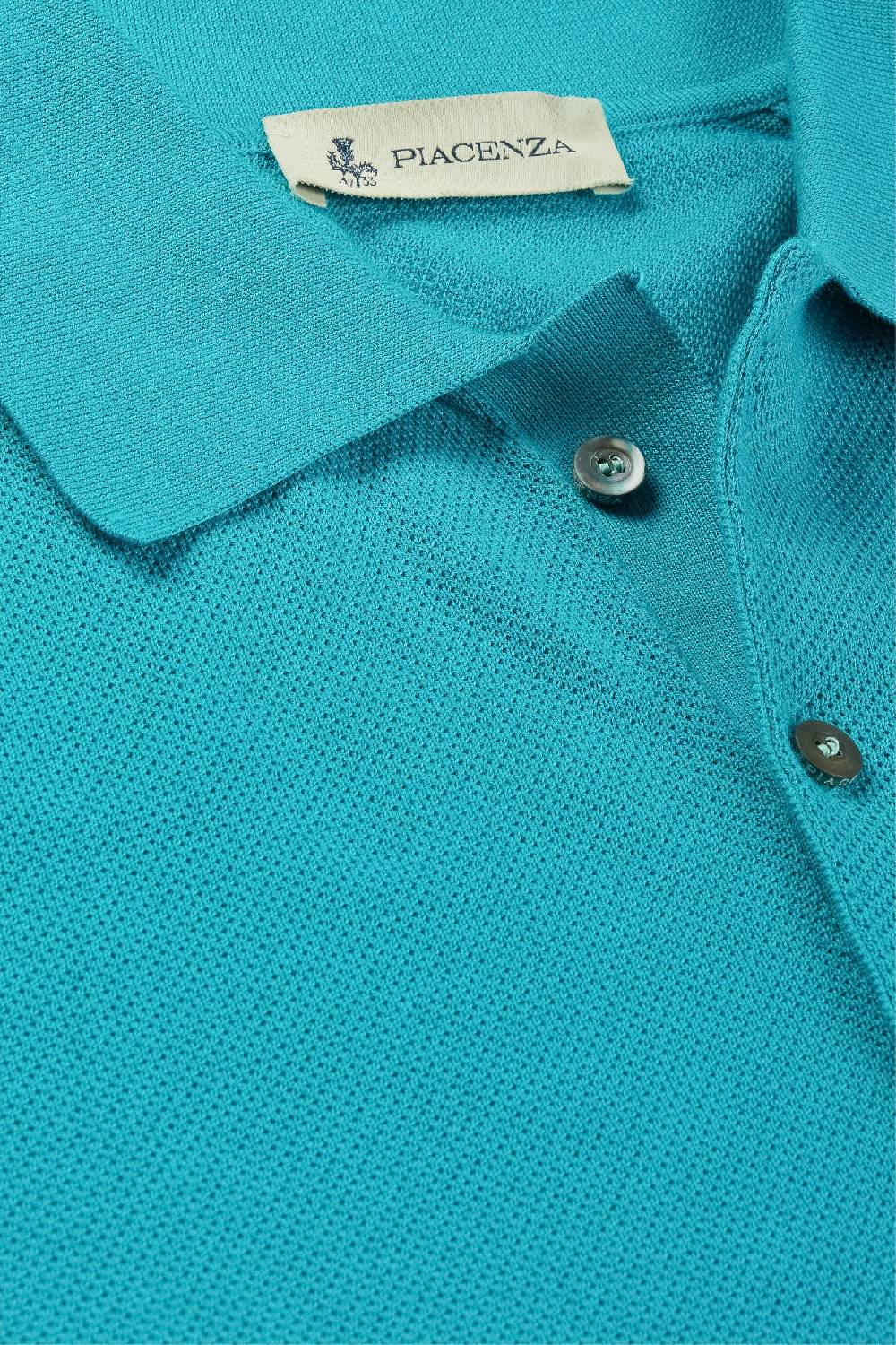 Piacenza 1733 Polo maniche lunghe micro mesh verde Vendita Calda