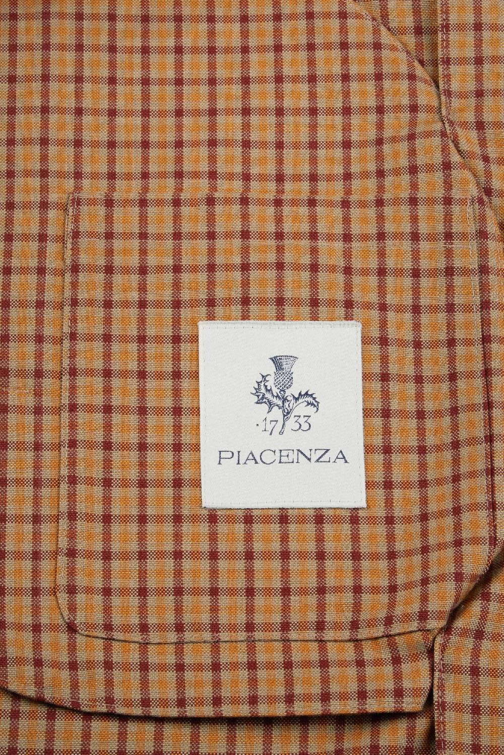 Piacenza 1733 Giacca camicia micro check cammello e bordeaux I Più Venduti