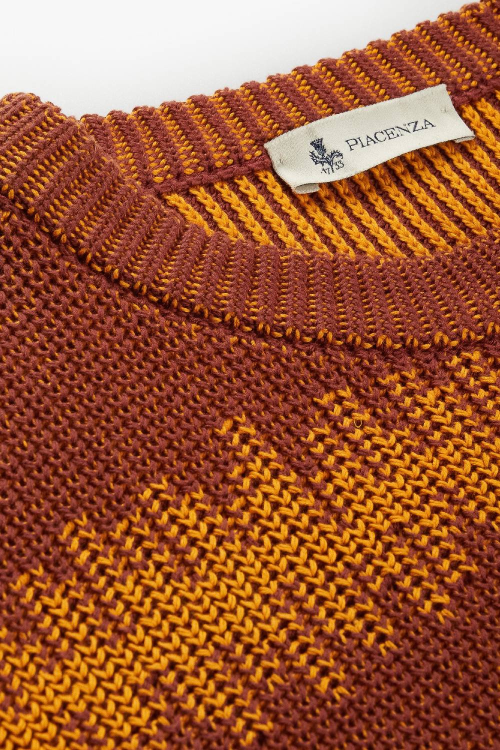 Piacenza 1733 Maglione ikat striped cob bruciato e becco d'oca Moda