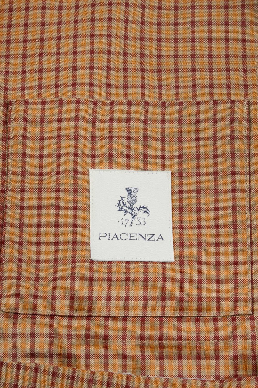 Piacenza 1733 Giacca micro check cammello e bordeaux Vendita