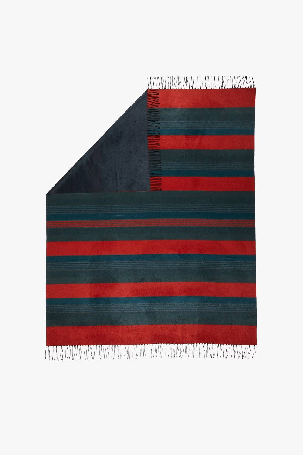 Piacenza 1733 BILBO Plaid righe Blu e Rosso Soddisfazione Garantita