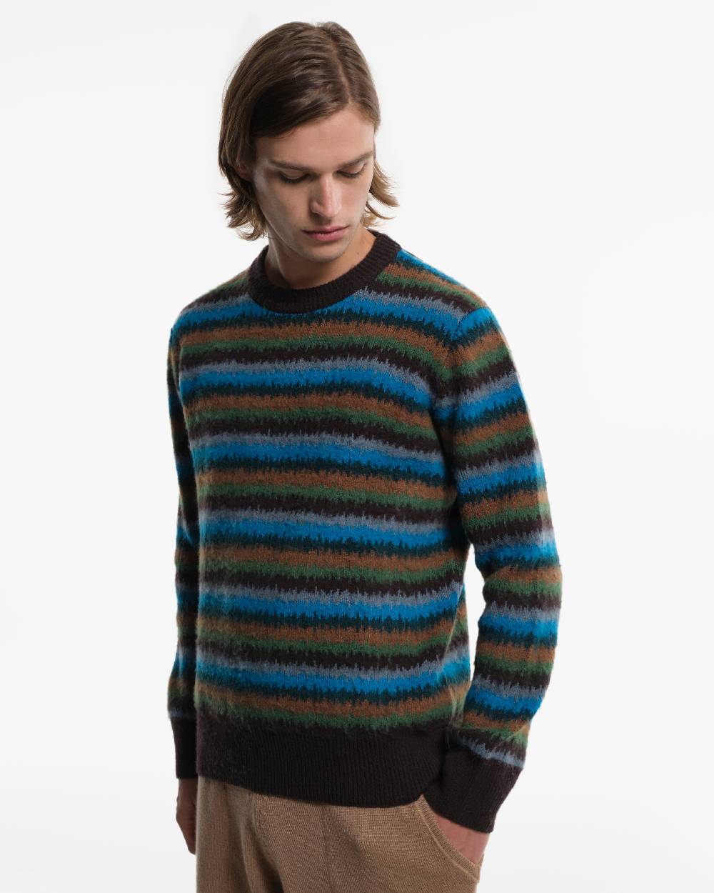 Piacenza 1733 Maglia in Cashmere fantasia verde Offerta