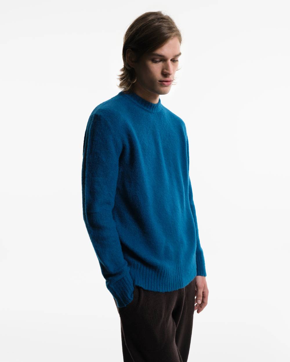 Piacenza 1733 Girocollo in Lana blu jeans Economico