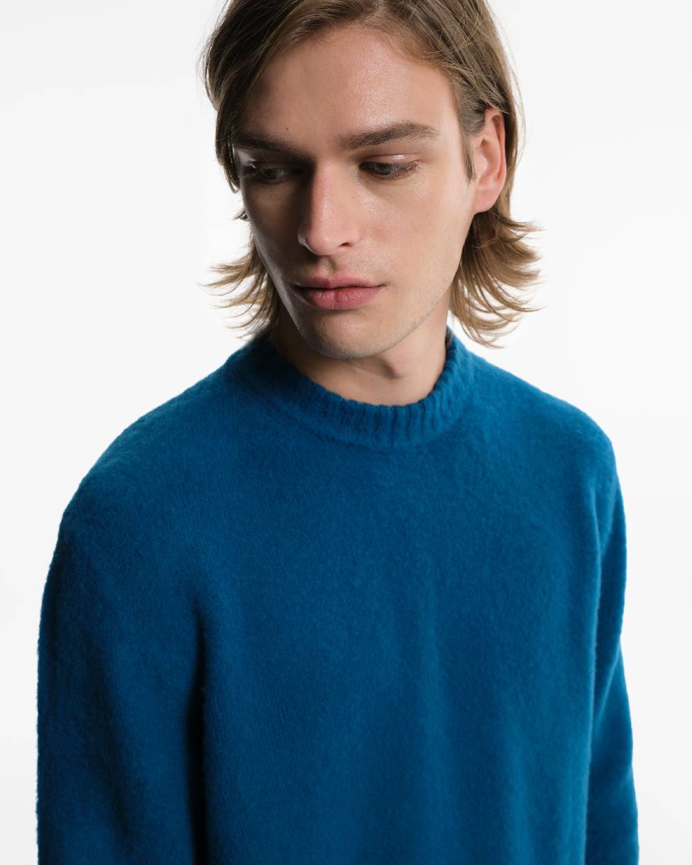 Piacenza 1733 Girocollo in Lana blu jeans Economico