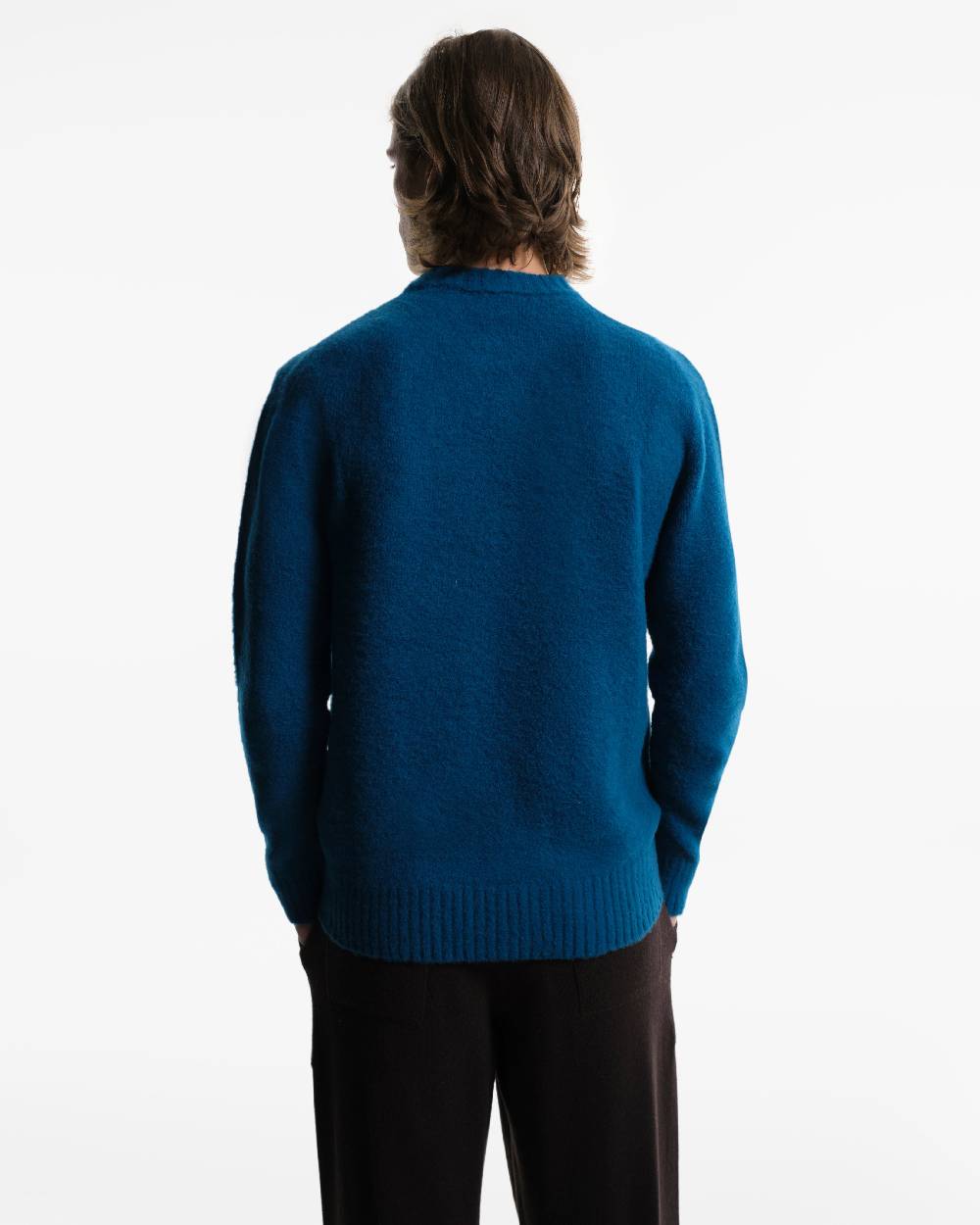 Piacenza 1733 Girocollo in Lana blu jeans Economico