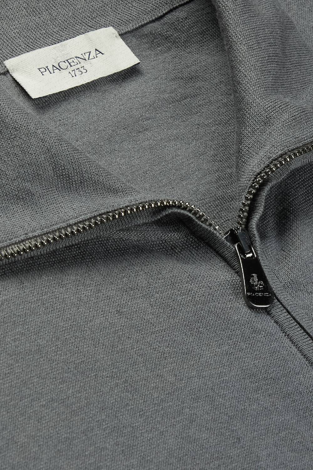 Piacenza 1733 Cardigan full zip grigio scuro Soddisfazione Garantita