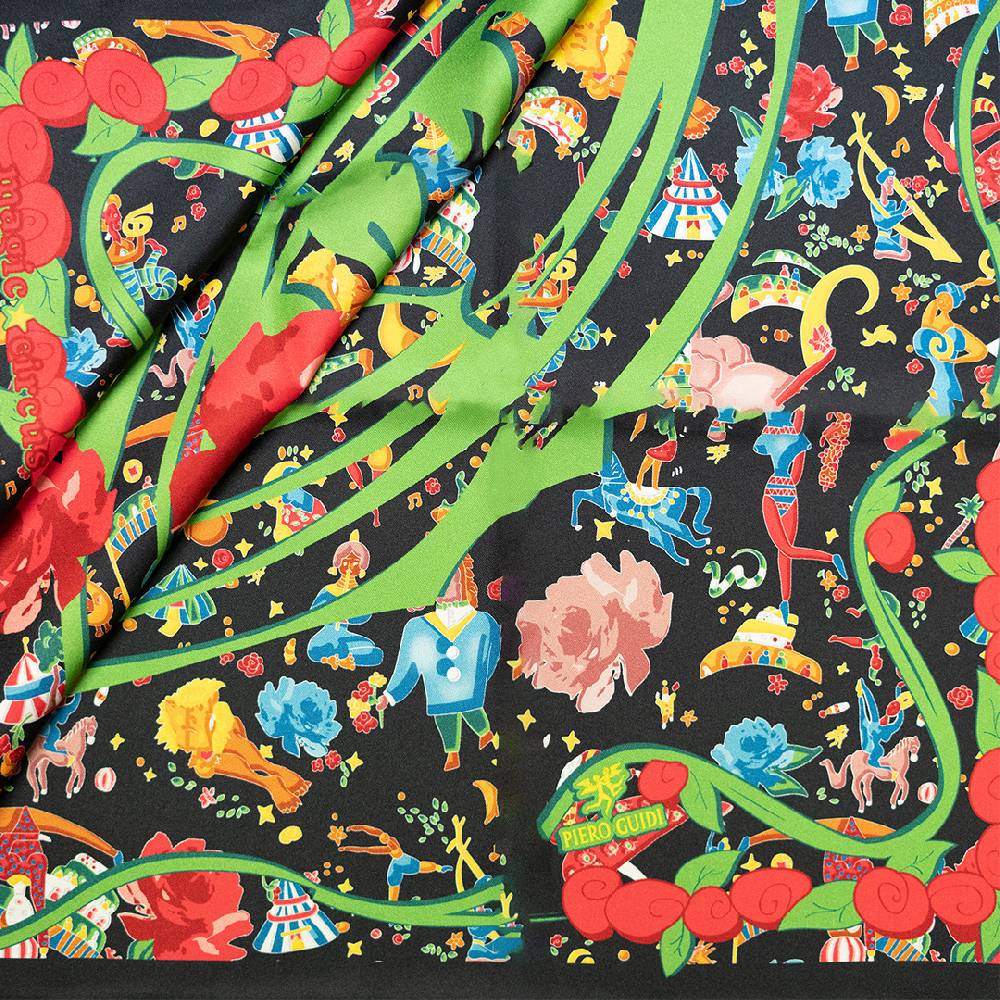 Piero Guidi PIERO GUIDI SILK SCARF "Flower"/ FOULARD IN SETA "Flower" Nuovo