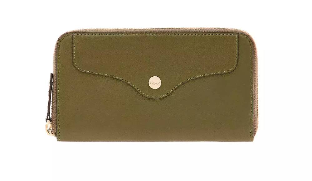 Pineider Portafoglio con zip in Metro Smooth Qualità