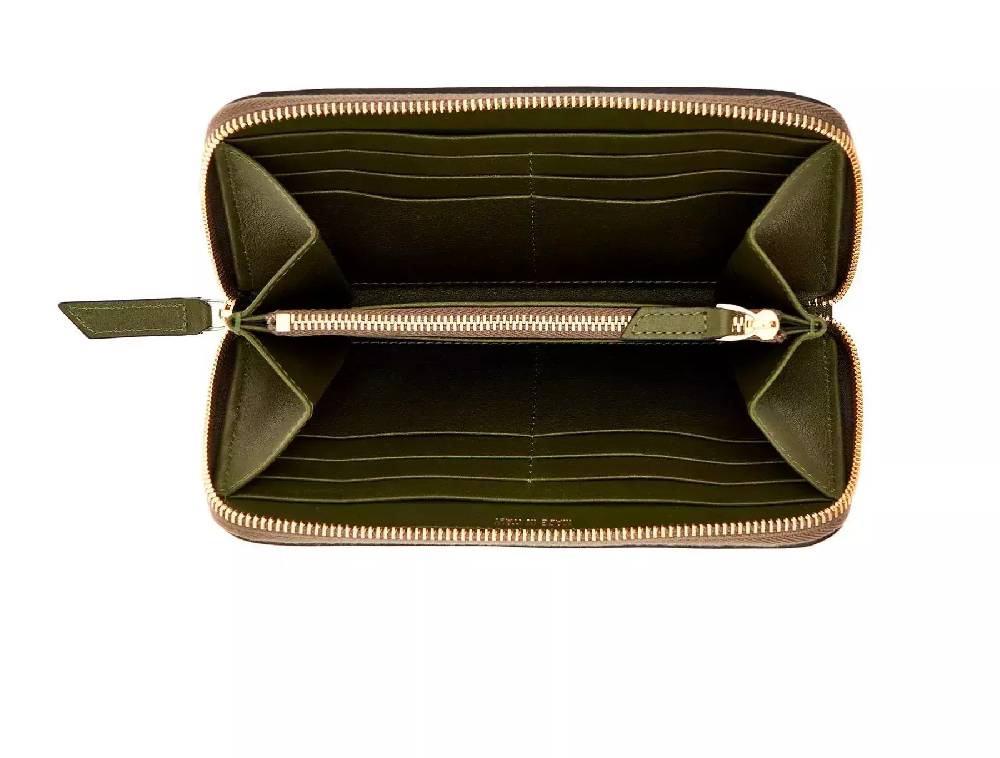 Pineider Portafoglio con zip in Metro Smooth Qualità
