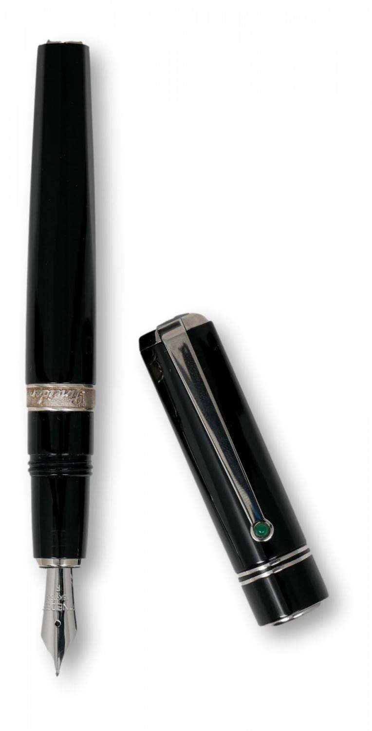 Pineider Penna stilografica collezione 1949 con dettagli in argento e logo Pineider Prezzo Ridotto