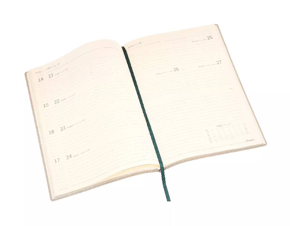 Pineider Agenda Settimanale Milano 2025 in Canvas - 17x24 cm Affare Del Giorno
