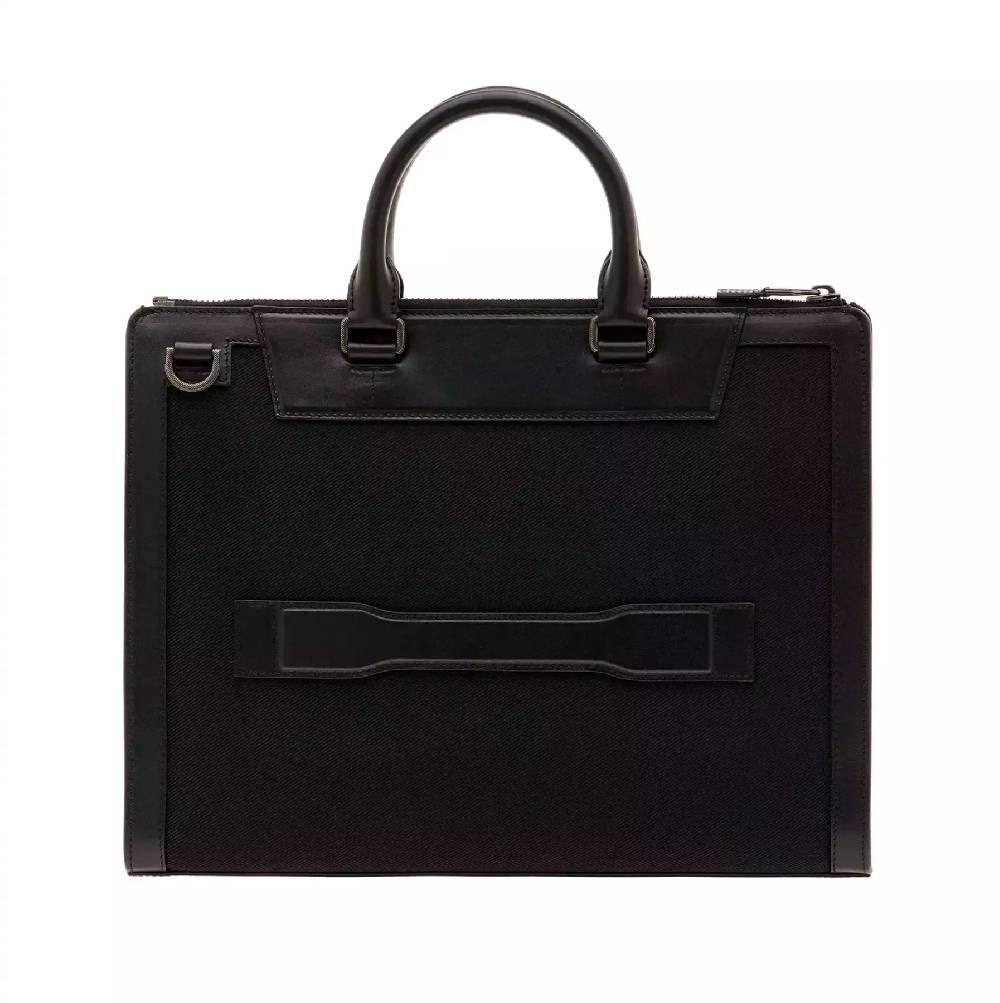 Pineider Slim Briefcase in Metro Nylon Outlet