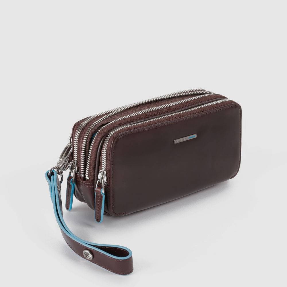 Piquadro Case with three dividers and removable wrist strap Vendita Calda