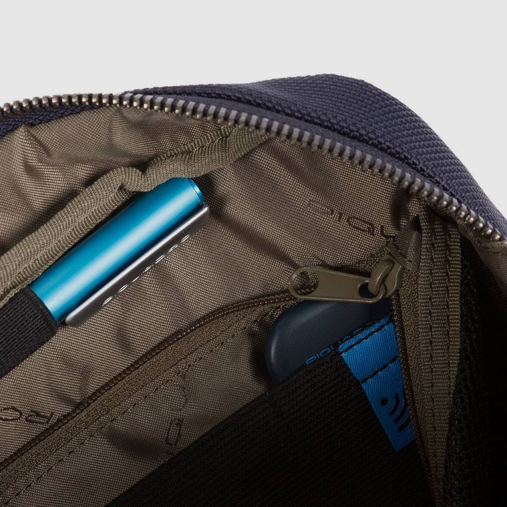 Piquadro Electronic cord pouch in recycled fabric In Linea
