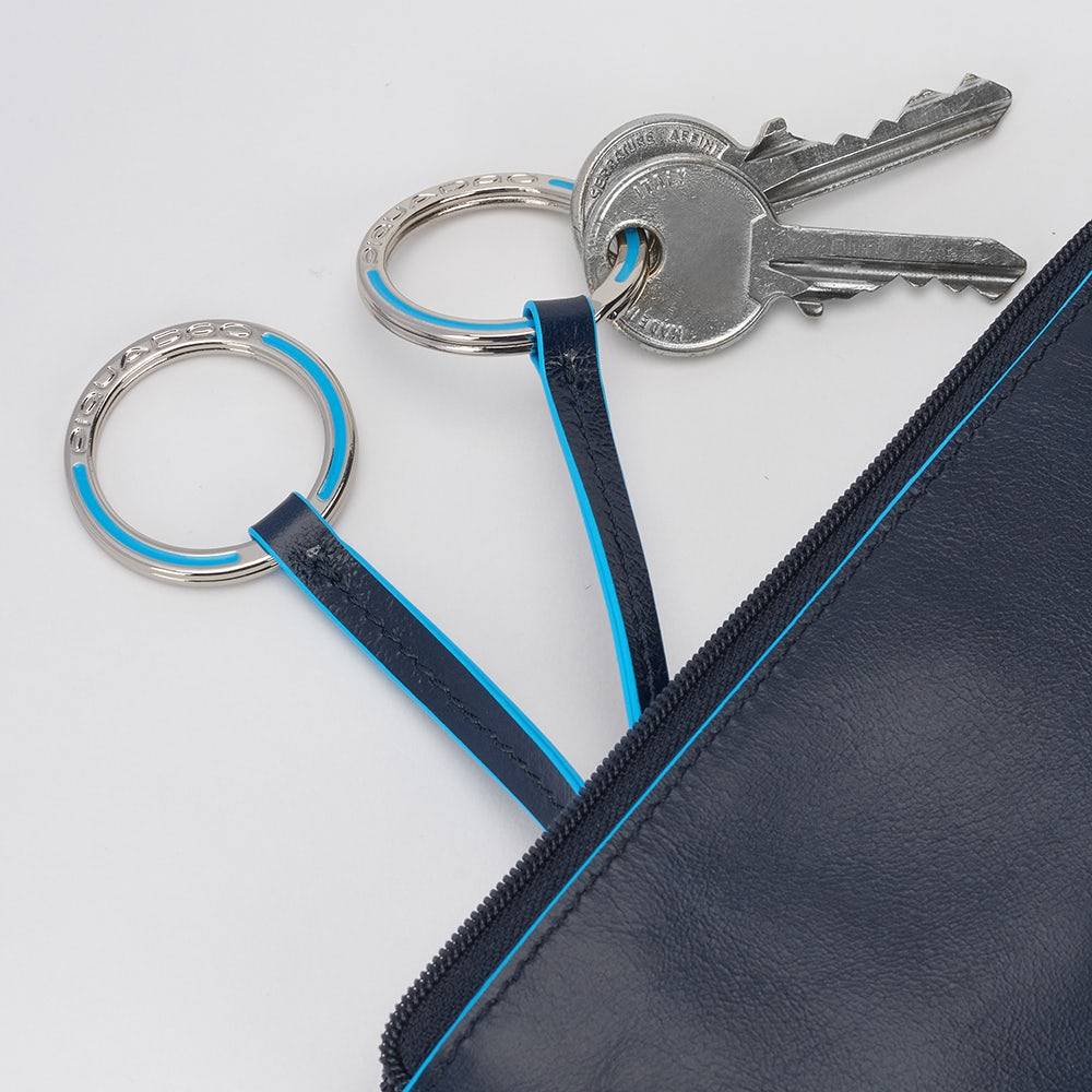 Piquadro Two-ring key case with zipped rear pocket Acquista Ora