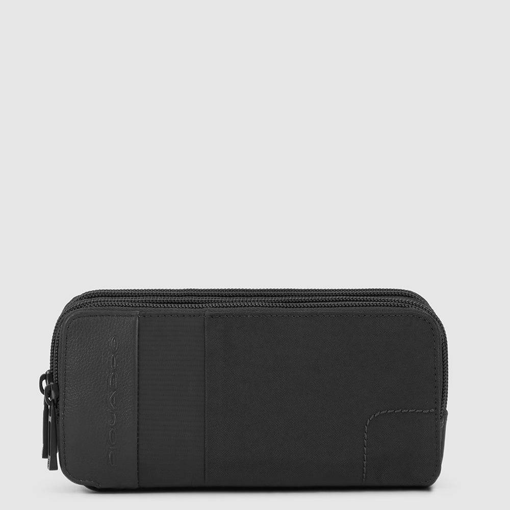 Piquadro Case in recycled fabric with three dividers Italia