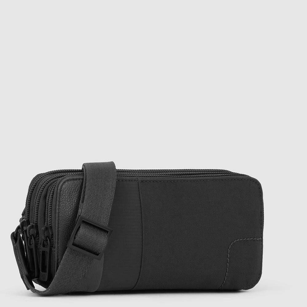 Piquadro Case in recycled fabric with three dividers Italia