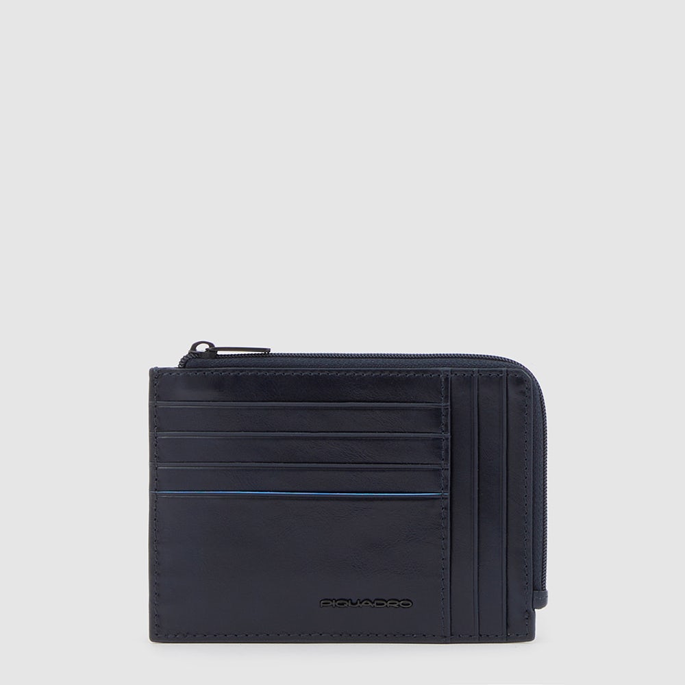 Piquadro Zipper coin pouch with credit card slots Spedizione Gratuita